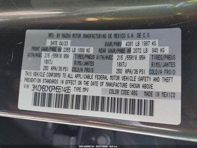 2023 Mazda Cx-30 2.5 S Preferred მანქანა იყიდება აუქციონზე, vin: 3MVDMBCM0PM551485, აუქციონის ნომერი: 45996744