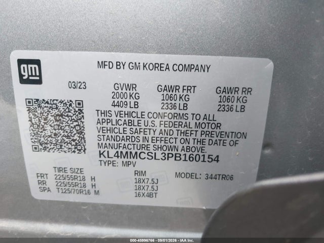 Aukcja sprzedaży 2023 Buick Encore Gx Preferred Awd, vin: KL4MMCSL3PB160154, numer aukcji: 45996766