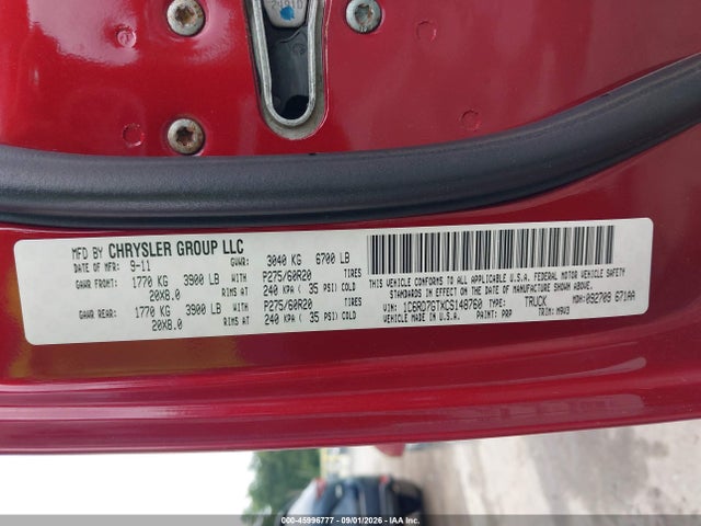 Aukcja sprzedaży 2012 Ram 1500 Big Horn, vin: 1C6RD7GTXCS148760, numer aukcji: 45996777