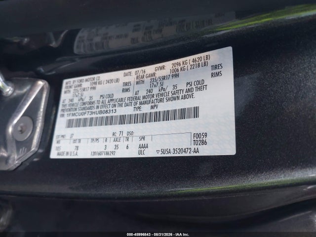 Ford ESCAPE S 2017 1FMCU0F73HUB08313 Image 9
