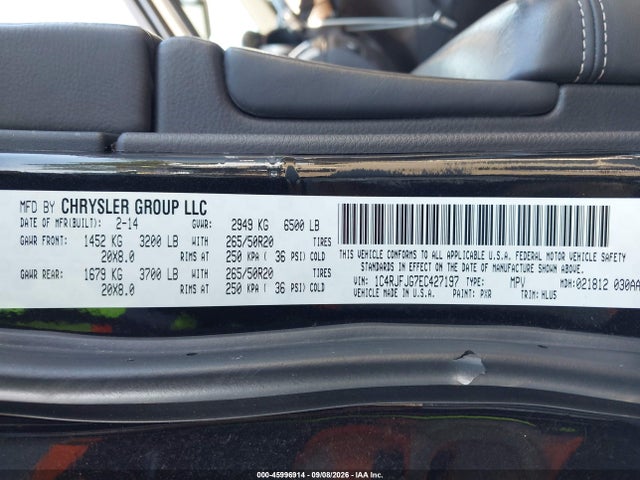 45996914 :رقم المزاد ، 1C4RJFJG7EC427197 vin ، 2014 Jeep Grand Cherokee Summit مزاد بيع