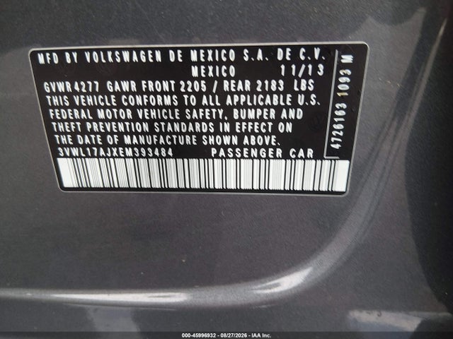 3VWL17AJXEM393484 Volkswagen Jetta 1.8t Sel