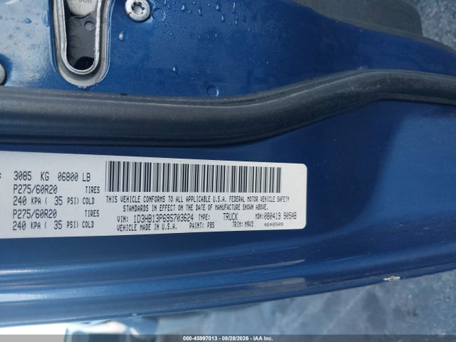Продаж на аукціоні авто 2009 Dodge Ram 1500 Slt/sport/trx, vin: 1D3HB13P69S703624, номер лоту: 45997013