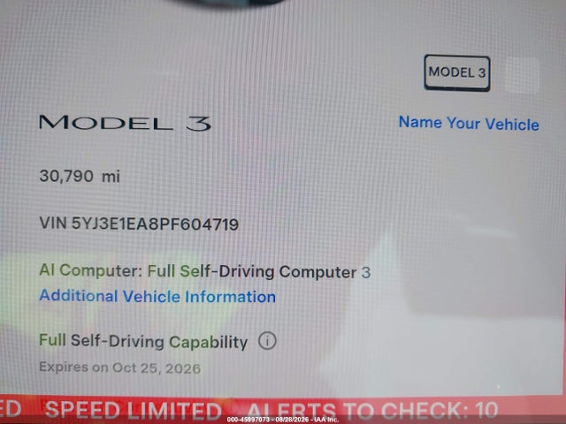 Aukcja sprzedaży 2023 Tesla Model 3 Rear-wheel Drive, vin: 5YJ3E1EA8PF604719, numer aukcji: 45997073
