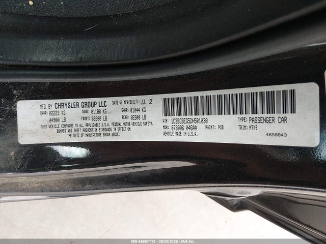 Aukcja sprzedaży 2013 Chrysler 200 Touring, vin: 1C3BCBEG5DN501030, numer aukcji: 45997112