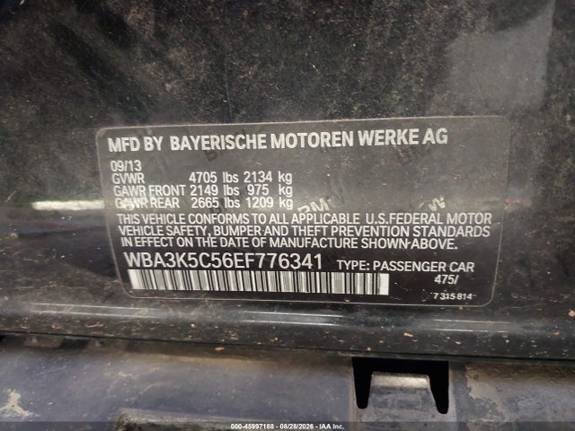 45997188 :رقم المزاد ، WBA3K5C56EF776341 vin ، 2014 Bmw 328d Xdrive مزاد بيع