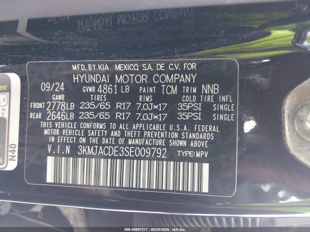 Продаж на аукціоні авто 2025 Hyundai Tucson Se, vin: 3KMJACDE3SE009792, номер лоту: 45997217