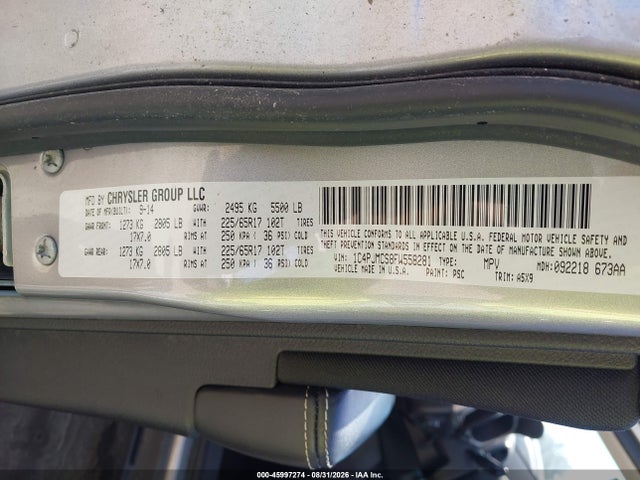 45997274 :رقم المزاد ، 1C4PJMCS8FW558281 vin ، 2015 Jeep Cherokee Latitude مزاد بيع