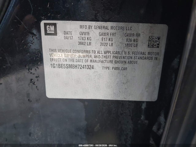 Продаж на аукціоні авто 2017 Chevrolet Cruze Lt Auto, vin: 1G1BE5SM8H7241324, номер лоту: 45997293