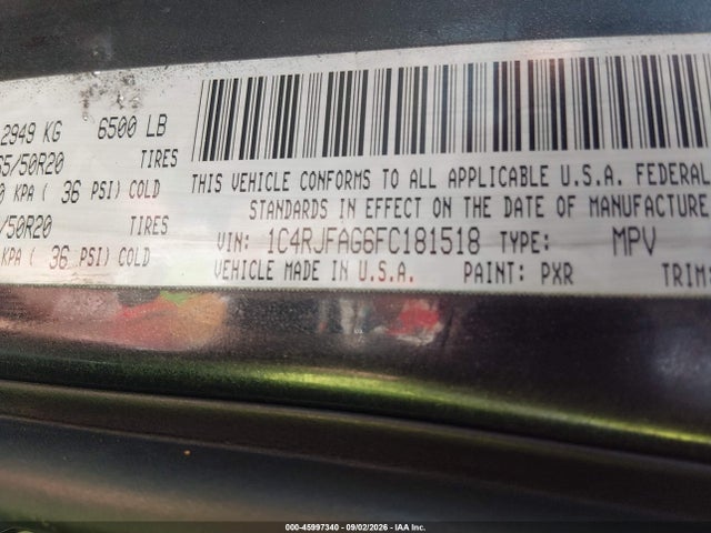 Продаж на аукціоні авто 2015 Jeep Grand Cherokee Altitude, vin: 1C4RJFAG6FC181518, номер лоту: 45997340