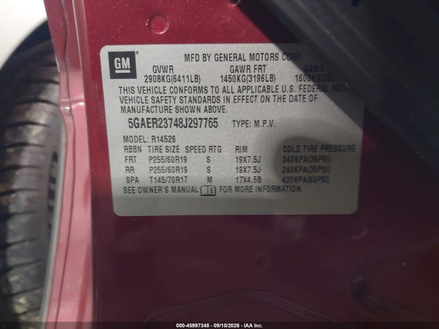 Продаж на аукціоні авто 2008 Buick Enclave Cxl, vin: 5GAER23748J297765, номер лоту: 45997348