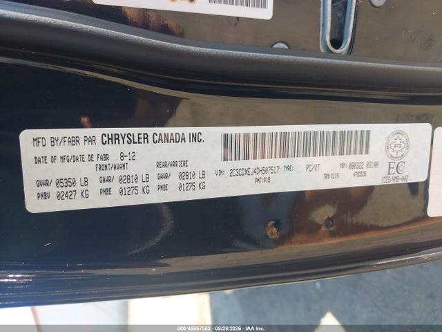 2013 Dodge Charger Srt მანქანა იყიდება აუქციონზე, vin: 2C3CDXEJ4DH507517, აუქციონის ნომერი: 45997503