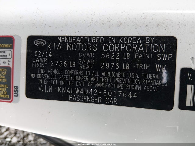 KIA K900 Luxury 2015 KNALW4D42F6017644 Image 9