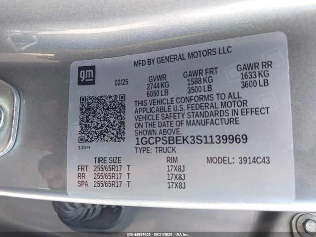 Chevrolet Colorado 2wd Wt 2025 1GCPSBEK3S1139969 Image 9