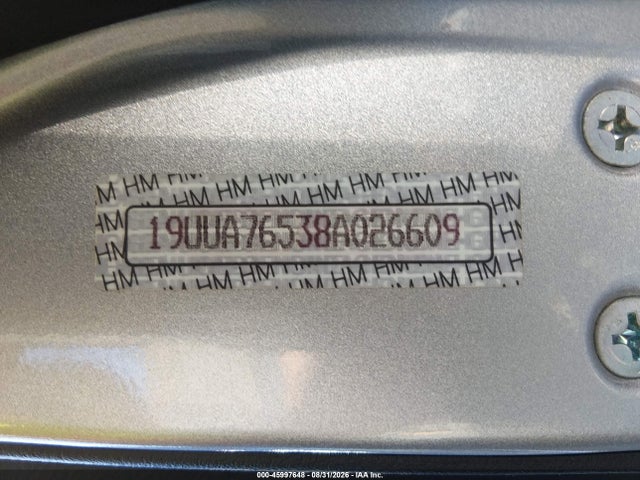 45997648 :رقم المزاد ، 19UUA76538A026609 vin ، 2008 Acura Tl Type S مزاد بيع