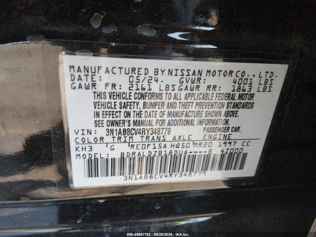 Продаж на аукціоні авто 2024 Nissan Sentra Sv Xtronic Cvt, vin: 3N1AB8CV4RY348779, номер лоту: 45997763