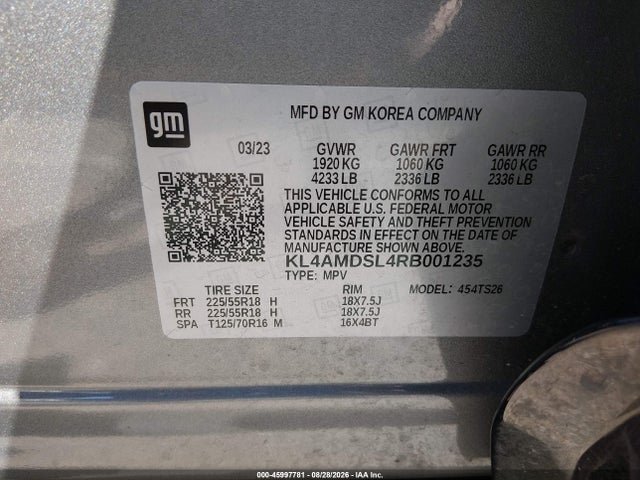 Продажа на аукционе авто 2024 Buick Encore Gx Sport Touring Fwd, vin: KL4AMDSL4RB001235, номер лота: 45997781