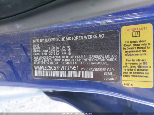 Aukcja sprzedaży 2015 Mini Countryman Cooper S, vin: WMWZC5C57FWT37951, numer aukcji: 45997807
