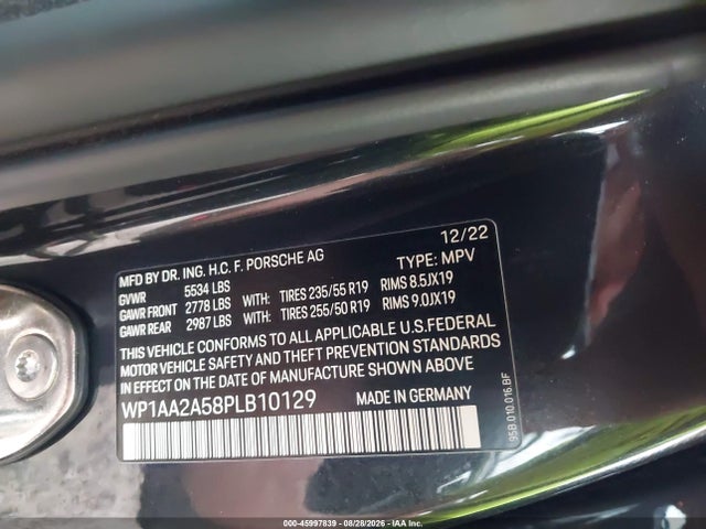Продаж на аукціоні авто 2023 Porsche Macan T, vin: WP1AA2A58PLB10129, номер лоту: 45997839