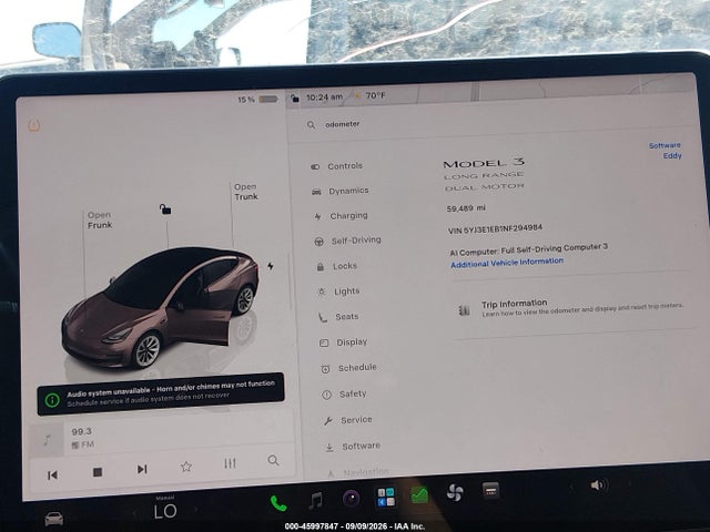 45997847 :رقم المزاد ، 5YJ3E1EB1NF294984 vin ، 2022 Tesla Model 3 Long Range Dual Motor All-wheel Drive مزاد بيع