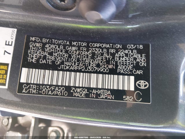 Toyota Prius Prime Plus 2018 JTDKARFP2J3079900 Image 9