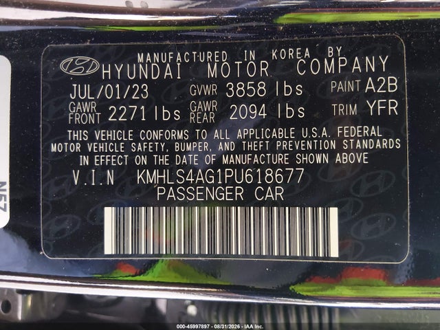 Hyundai ELANTRA SEL 2023 KMHLS4AG1PU618677 Image 9