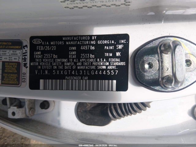 Продажа на аукционе авто 2020 Kia Optima Se, vin: 5XXGT4L31LG444557, номер лота: 45997945