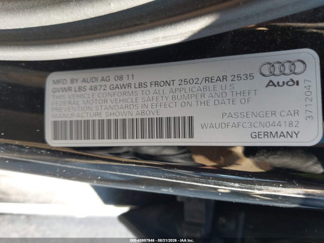 Продаж на аукціоні авто 2012 Audi A6 2.0t Premium, vin: WAUDFAFC3CN044182, номер лоту: 45997946