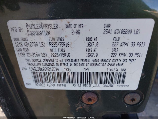 Aukcja sprzedaży 2006 Jeep Liberty Renegade, vin: 1J4GL38K06W218534, numer aukcji: 45998021