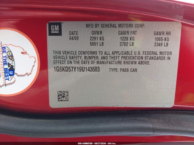 Продаж на аукціоні авто 2009 Cadillac Dts 1sc, vin: 1G6KD57Y19U143683, номер лоту: 45998129