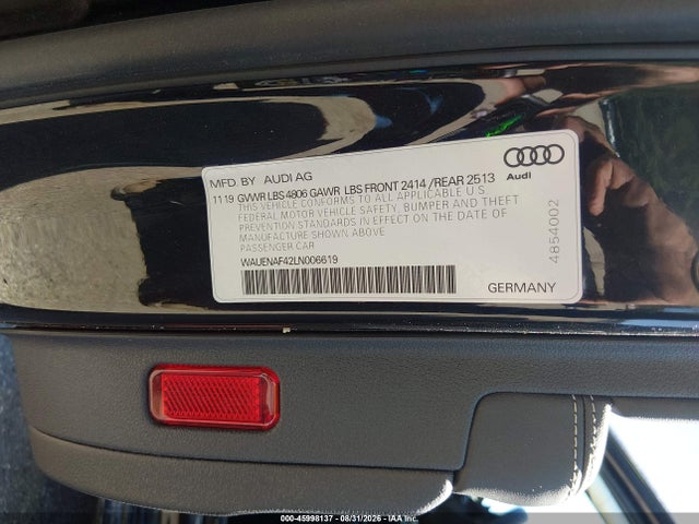 Продаж на аукціоні авто 2020 Audi A4 Premium Plus 45 Tfsi Quattro S Tronic, vin: WAUENAF42LN006619, номер лоту: 45998137