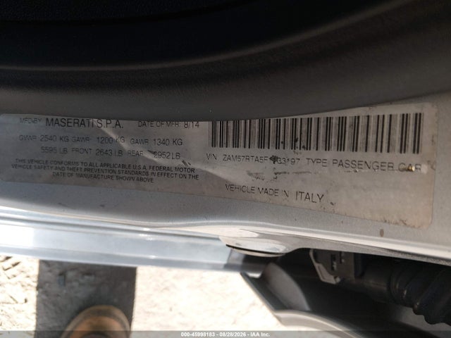 Maserati Ghibli S Q4 2015 ZAM57RTA5F1133197 Image 9