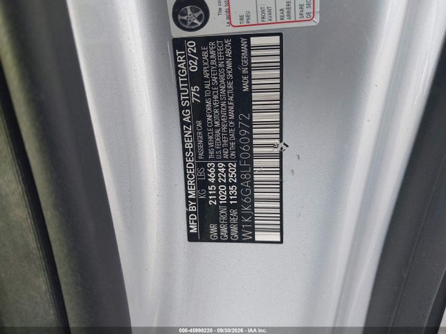 2020 Mercedes-benz Sl 450 მანქანა იყიდება აუქციონზე, vin: W1KJK6GA8LF060972, აუქციონის ნომერი: 45998220