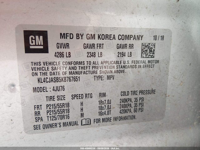 Buick Encore Fwd Preferred 2019 KL4CJASB5KB767651 Image 9