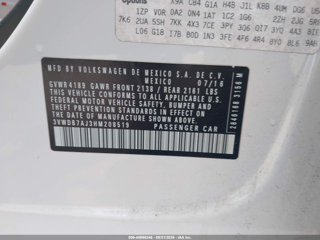 Volkswagen Jetta 1.4t Se 2017 3VWDB7AJ3HM208519 Image 9