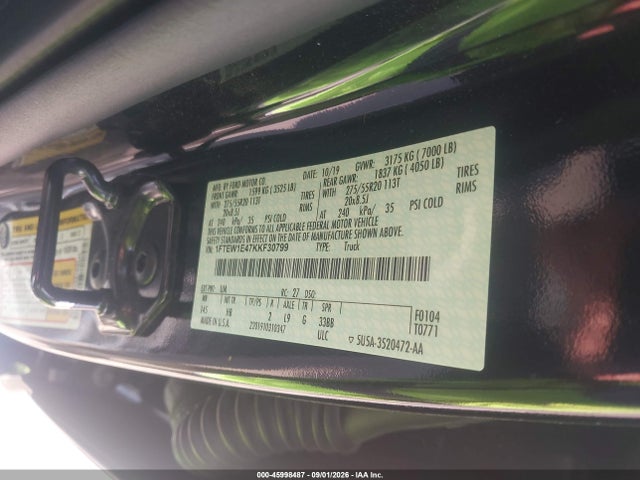 Ford F-150 Lariat 2019 1FTEW1E47KKF30799 Image 9