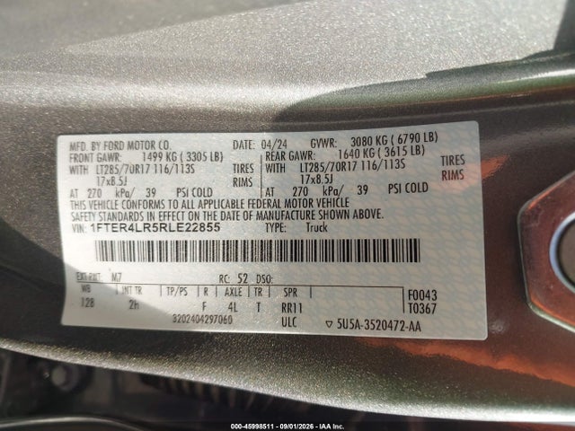Ford Ranger Raptor 2024 1FTER4LR5RLE22855 Image 9