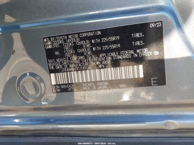 Aukcja sprzedaży 2023 Toyota Venza Limited, vin: JTEAAAAH3PJ149160, numer aukcji: 45998573