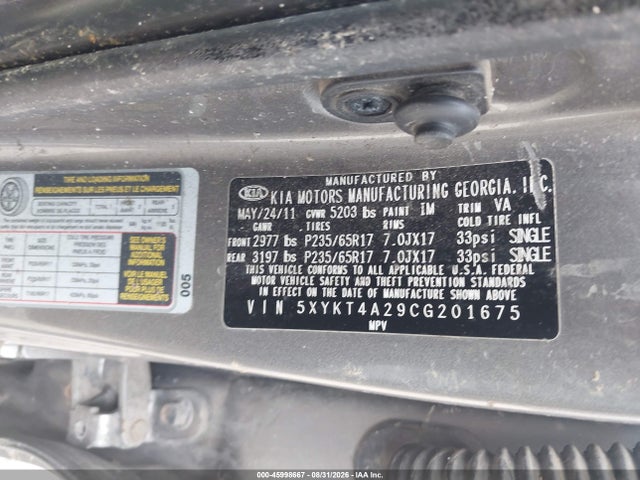 Продаж на аукціоні авто 2012 Kia Sorento Lx V6, vin: 5XYKT4A29CG201675, номер лоту: 45998667