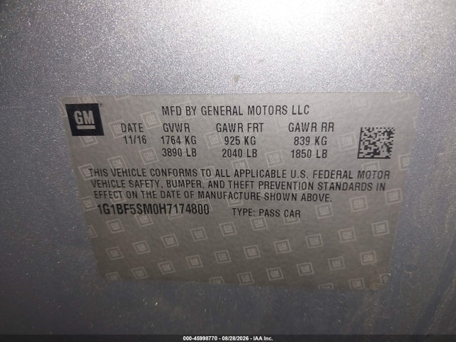 Chevrolet Cruze Premier Auto 2017 1G1BF5SM0H7174800 Image 9