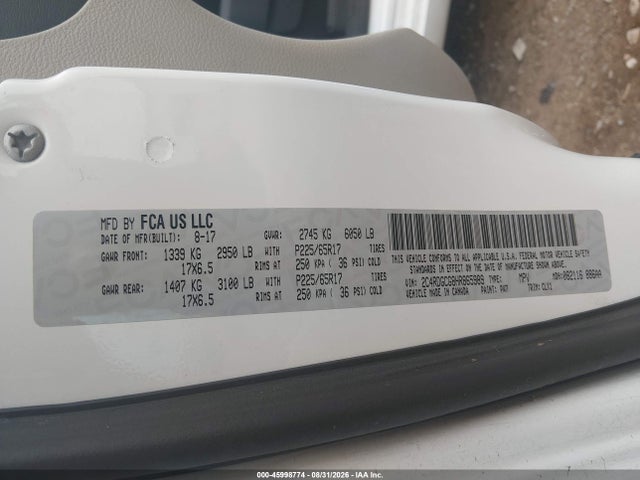 Aukcja sprzedaży 2017 Dodge Grand Caravan Sxt, vin: 2C4RDGCG8HR865989, numer aukcji: 45998774