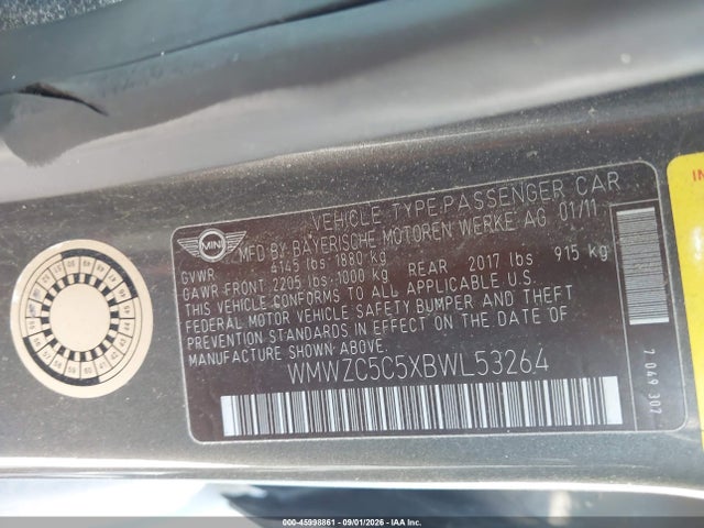 Продажа на аукционе авто 2011 Mini Cooper S Countryman, vin: WMWZC5C5XBWL53264, номер лота: 45998861