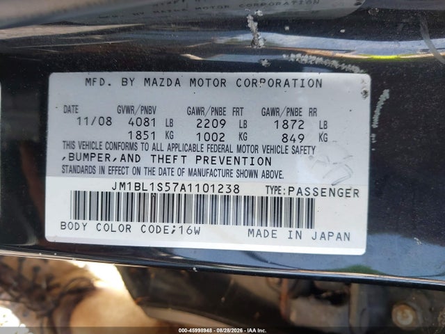 Aukcja sprzedaży 2010 Mazda Mazda3 S Sport, vin: JM1BL1S57A1101238, numer aukcji: 45998948