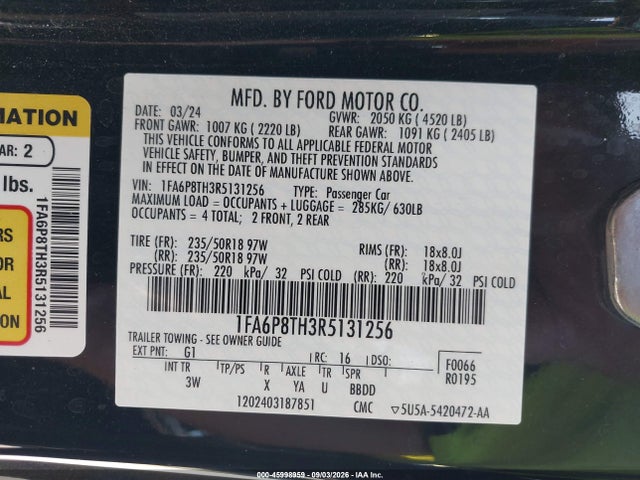 Ford Mustang Ecoboost Premium Fastback 2024 1FA6P8TH3R5131256 Image 9