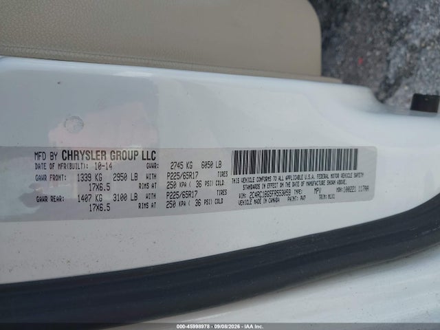 Продаж на аукціоні авто 2015 Chrysler Town & Country Touring, vin: 2C4RC1BG5FR553059, номер лоту: 45998978