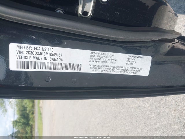 Aukcja sprzedaży 2021 Dodge Charger Sxt Awd, vin: 2C3CDXJG9MH549157, numer aukcji: 45998993