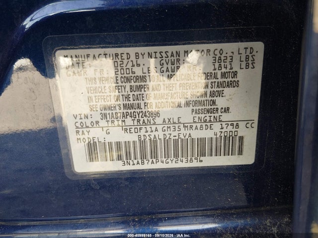 Продаж на аукціоні авто 2016 Nissan Sentra Sv, vin: 3N1AB7AP4GY243896, номер лоту: 45999165
