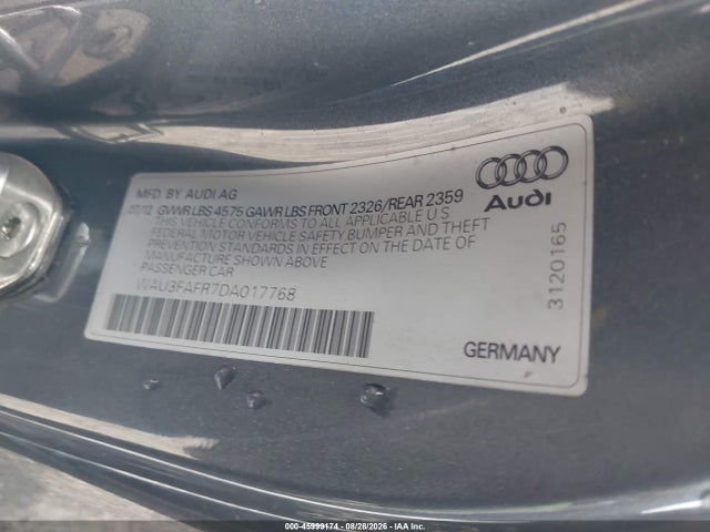 Aukcja sprzedaży 2013 Audi A5 2.0t Premium, vin: WAU3FAFR7DA017768, numer aukcji: 45999174