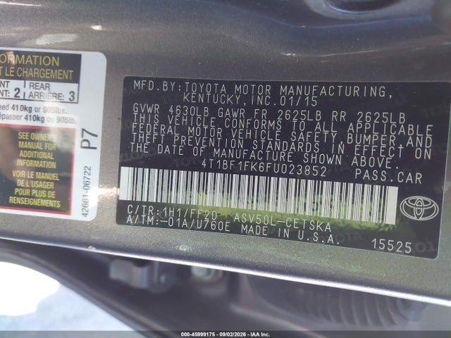 4T1BF1FK6FU023852 Toyota CAMRY SE