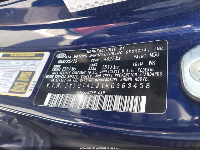 KIA Optima Lx 2019 5XXGT4L31KG363458 Image 9